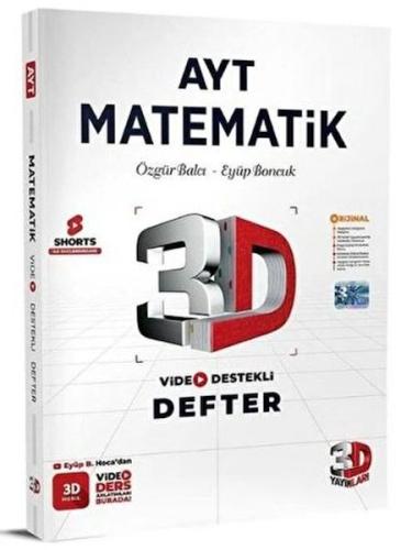 3D Yayınları AYT Matematik Video Destekli Defter