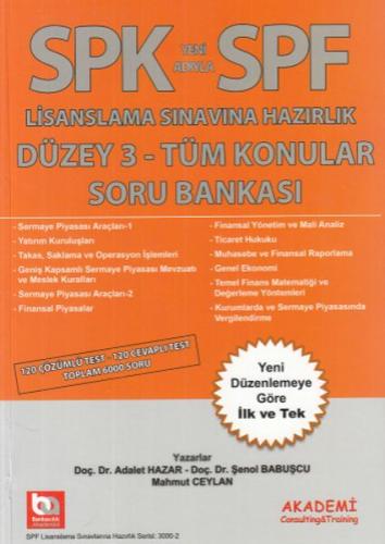 Akademi SPF Lisanslama Sınavına Hazırlık Düzey 3 - Tüm Konular Soru Ba