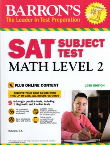 Barron's SAT Konu Testi Matematik Seviyesi 2