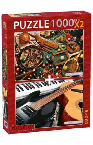 Classic Sports Gear + Musical Instruments / 2x1000 Parça Puzzle (40143