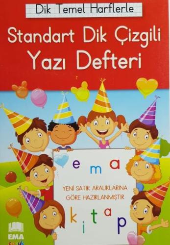 Dik Temel Harflerle Standart Renkli Kareli Yazı Defteri