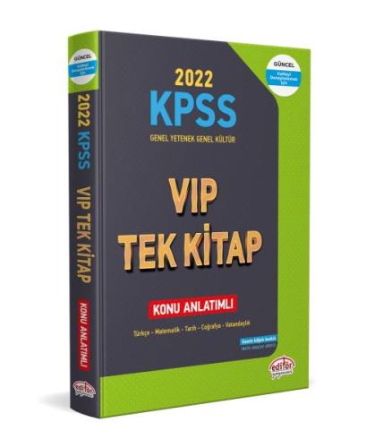 Editör 2022 KPSS Genel Yetenek - Genel Kültür VIP Tek Kitap Konu Anlat