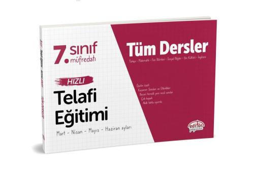 Editör 7. Sınıf Tüm Dersler Hızlı Telafi Eğitimi