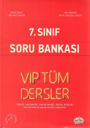 Editör 7. Sınıf VIP Tüm Dersler Soru Bankası Kırmızı Kitap (Yeni)