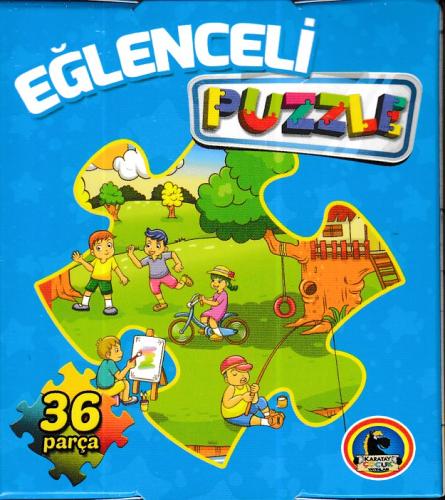 Eğlenceli Puzzle (36 parça) Mavi Kutu