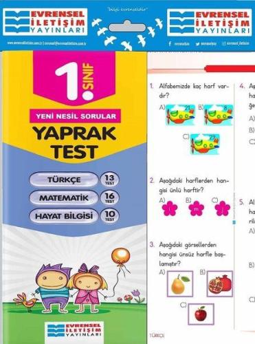 Evrensel 1. Sınıf Tüm Dersler Yaprak Testler (Yeni)