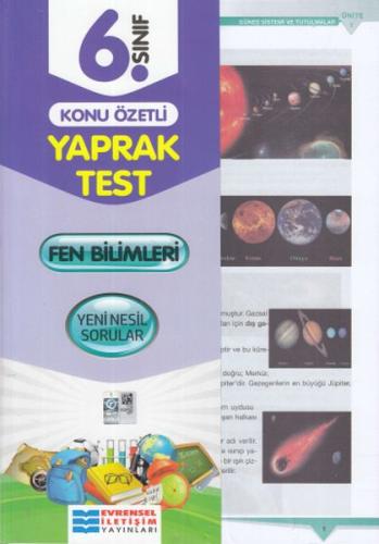 Evrensel 6. Sınıf Fen Bilimleri Konu Özetli Yaprak Test (Yeni)