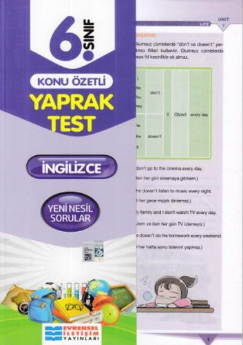 Evrensel 6. Sınıf İngilizce Konu Özetli Yaprak Test (Yeni)