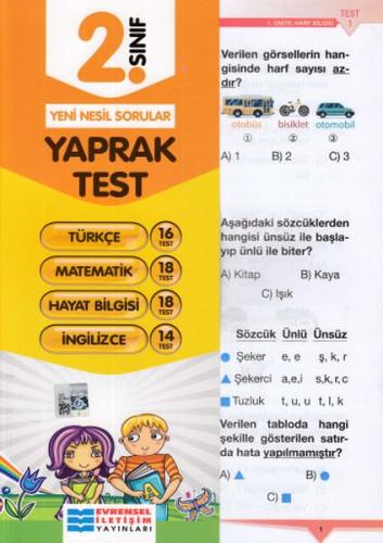 Evrensel İletişim 2. Sınıf Tüm Dersler Yaprak Test (Yeni)