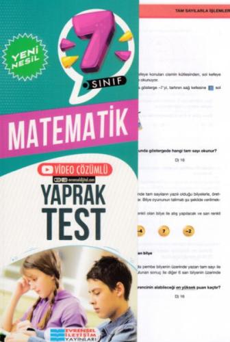 Evrensel İletişim 7. Sınıf Matematik Yeni Nesil Video Çözümlü Yaprak T