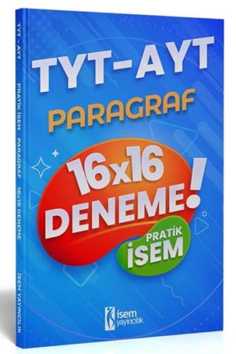 İsem 2022 TYT AYT Pratik İsem Kazandıran Paragraf 16x16 Deneme İsem Ya