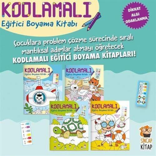 Kodlamalı Eğitici Boyama Kitabı 4-6 Yaş (4 Kitap Takım)