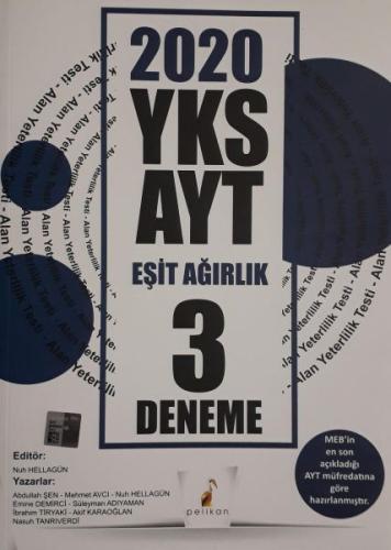 Pelikan 2020 YKS AYT Eşit Ağırlık 3 Deneme (Yeni)