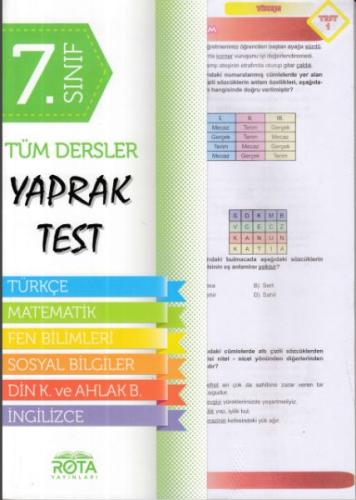 Rota 7. Sınııf Tüm Dersler Yaprak Test (Yeni)