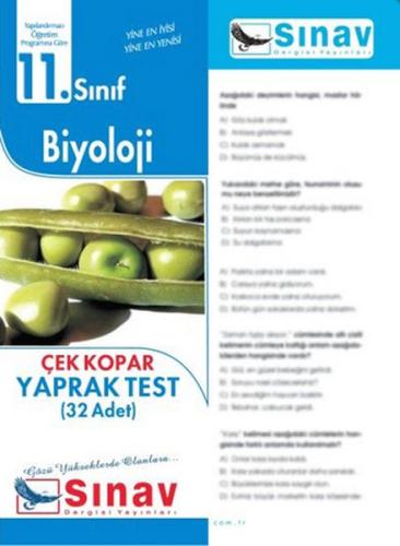 Sınav 11. Sınıf Biyoloji Çek Kopar Yaprak Test