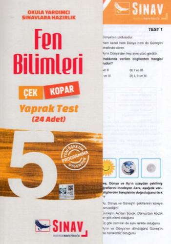 Sınav 5. Sınıf Fen Bilimleri Çek Kopar Yaprak Test