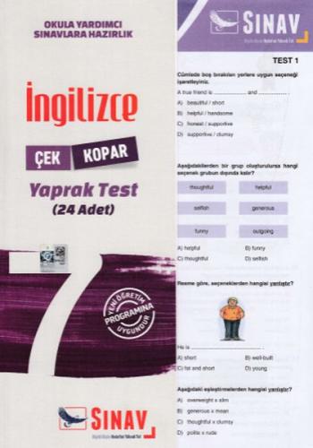 Sınav 7. Sınıf İngilizce Çek Kopar Yaprak Test (Yeni)