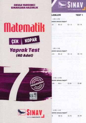 Sınav 7. Sınıf Matematik Çek Kopar Yaprak Test (Yeni)