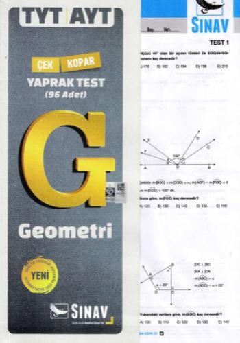 Sınav TYT-AYT Geometri Yaprak Test (Yeni)