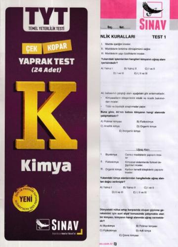 Sınav TYT Kimya Yaprak Test (Yeni)