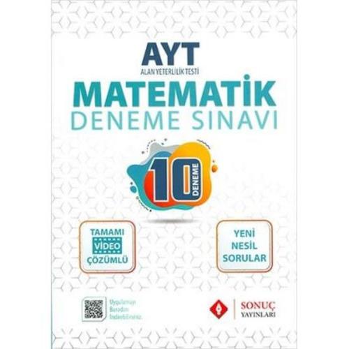 Sonuç AYT Matematik Tamamı Çözümlü 10 Deneme (Yeni)