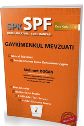 SPK-SPF Gayrimenkul Mevzuatı Konu Anlatımlı Soru Bankası