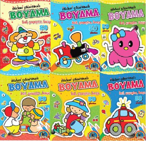 Sticker Çıkartmalı Boyama - Bul, Yapıştır, Boya (6 Kitap)