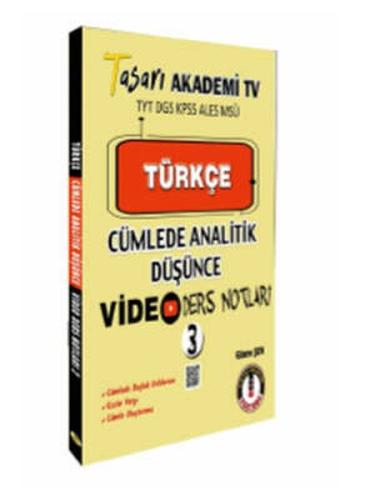 Tasarı 2022 Türkçe Cümlede Analitik Video Ders Notları 3