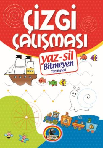 Yaz-Sil Çizgi Çalışması Bitmeyen Yazı Defteri+Tahta Kalm